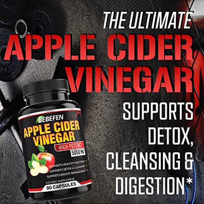 Apple Cider Vinegar Capsules - 5050mg Formula Pills with Black Pepper Extract BEBEFENBuy Supplements Australia