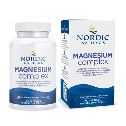 Nordic Naturals Magnesium Complex - 90 Capsules - 225 mg Magnesium, 1.9 mg Iron - Brain & Heart Health, Mood, Energy, & Muscle Relaxation - Non-GMO, Vegan - 30 Servings Nordic NaturalsBuy Supplements Australia