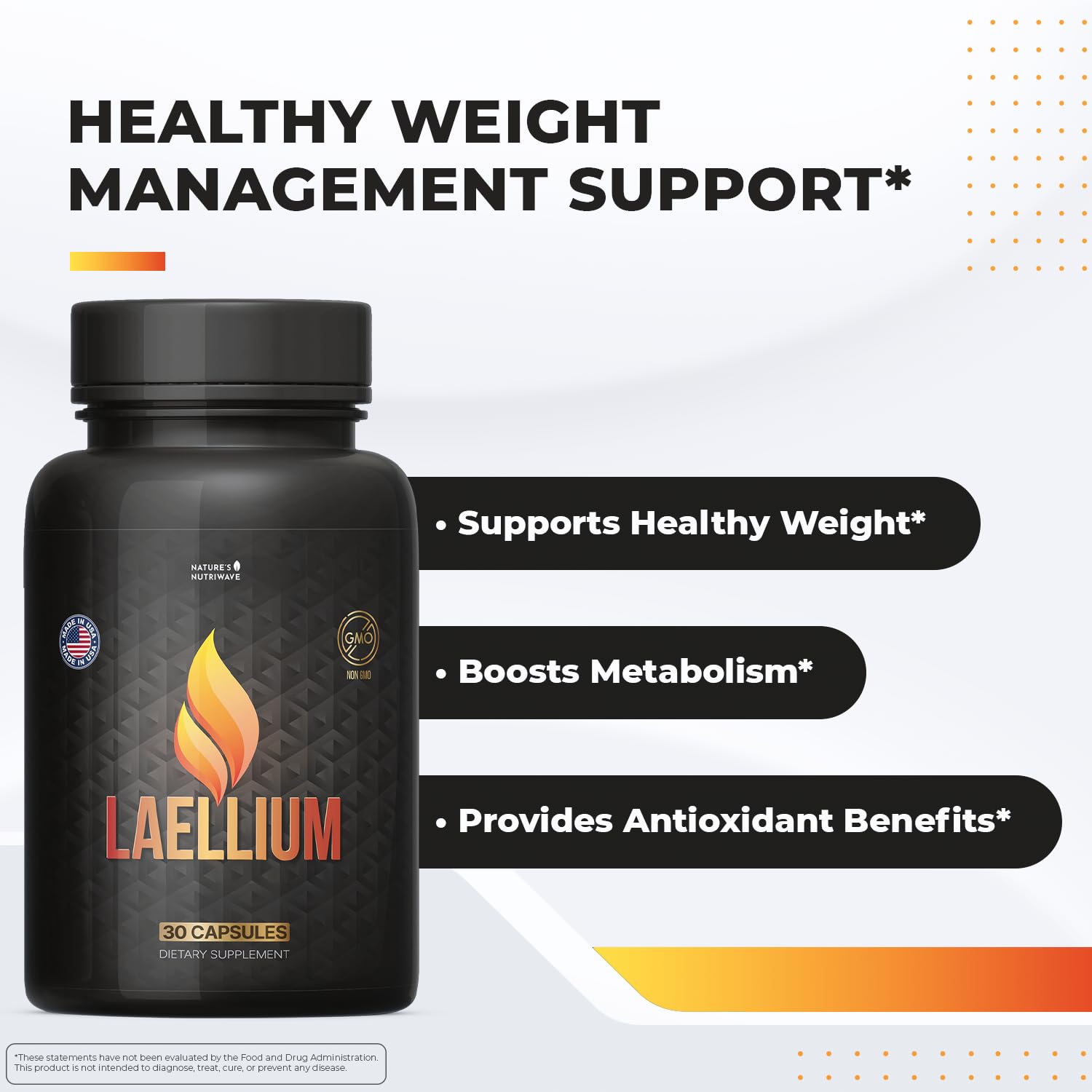 Laellium Capsules – Natural Supplement with Green Tea, Apple Cider Vinegar & Ginseng – Non-GMO, Supports Wellness – 30 Capsules, 1 Month Supply Nature’s NutriWaveBuy Supplements Australia