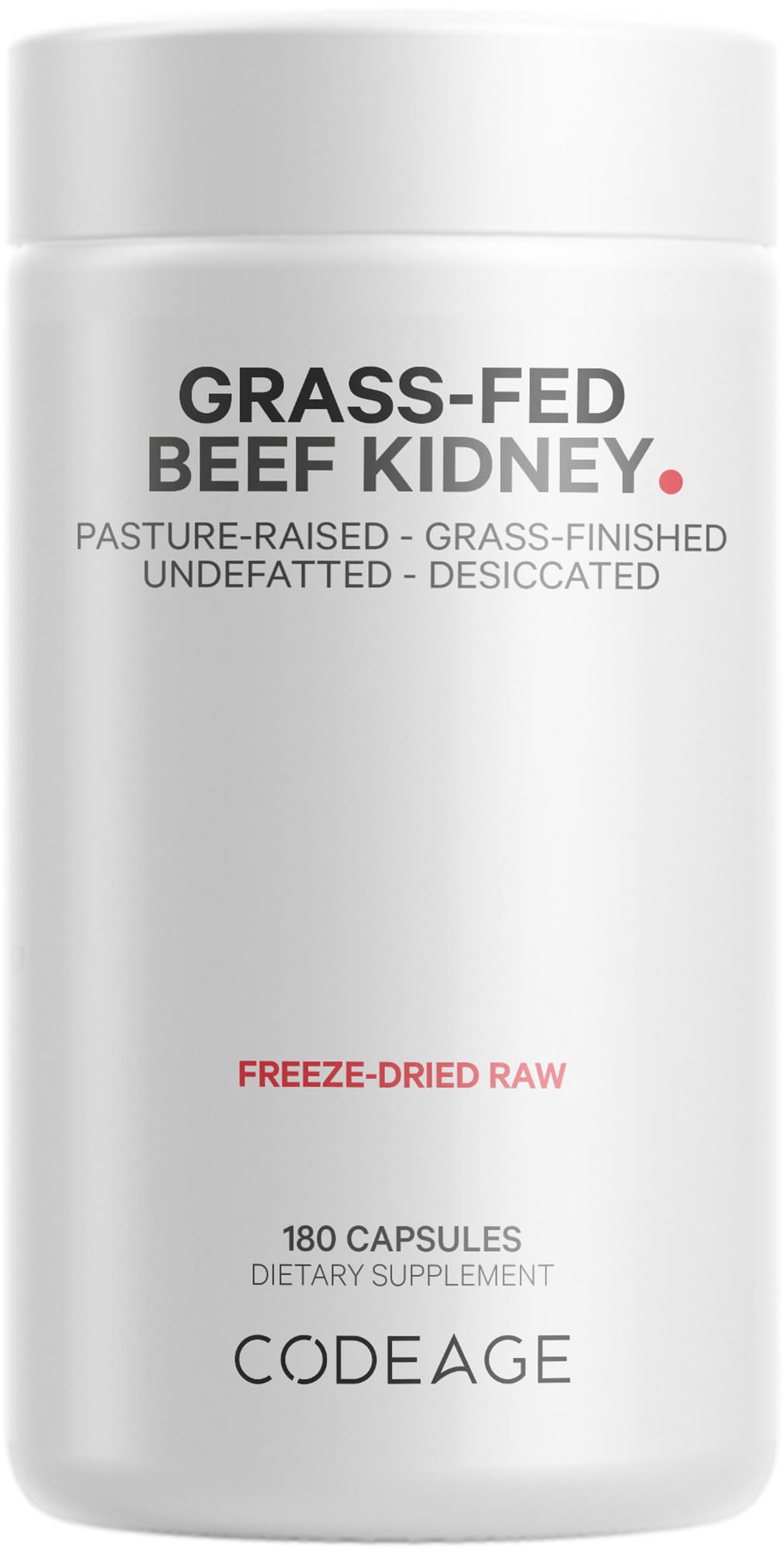 Codeage Grass Fed Beef Kidney Supplement - Freeze Dried, Non-Defatted, Desiccated Glandulars Nutrition Bovine Pills – Pasture Raised Beef Vitamins - Non-GMO -180 Capsules CodeageBuy Supplements Australia