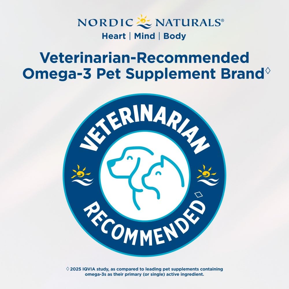 Nordic Naturals Pet Skin & Coat Soft Chews with Omega-3-30 Pork Bone Broth Flavored Soft Chews - Nutritional Support for Healthy Skin & a Soft and Shiny Coat - Non-GMO and IFOS Certified Nordic NaturalsBuy Supplements Australia