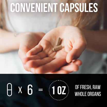 Beef Organ Supplement Grass Fed Complex for Women - 7 Carnivore Meat Proprietary Blend of Beef Liver, Marrow, Brain, Thymus, Spleen, Kidney, Colostrum, Heart, Pancreas, Gallbladder -120 Caps Holistic MethodBuy Supplements Australia