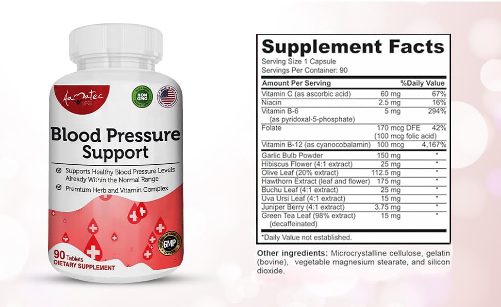 AAMATEC LIFE Blood Pressure Support Supplement 90 Capsules AAMATEC LIFEBuy Supplements Australia