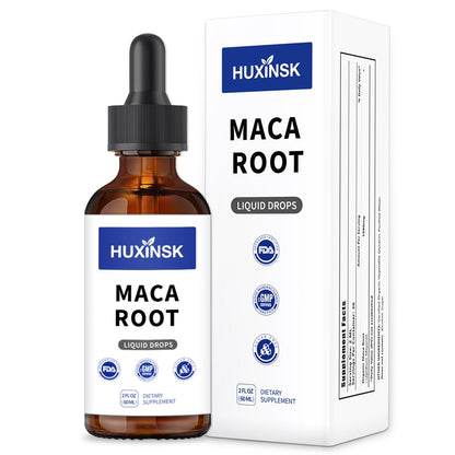 Maca Root Liquid Drops Extract | Peruvian Black & Red Blend | Natural Energy & Hormone Balance | Alcohol-Free, 60ml Vegan Tincture HUXINSKBuy Supplements Australia