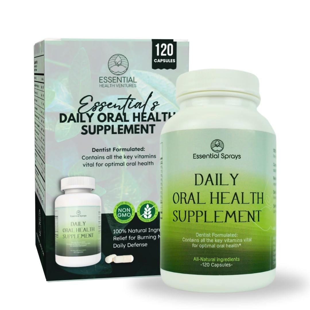 Essential Sprays Daily Oral Health Supplement - 30 Servings - Dentist Formulated Advanced Holistic Approach with L-Lysine, Niacin, Thiamin, & Vitamins for Men & Women Essential SpraysBuy Supplements Australia