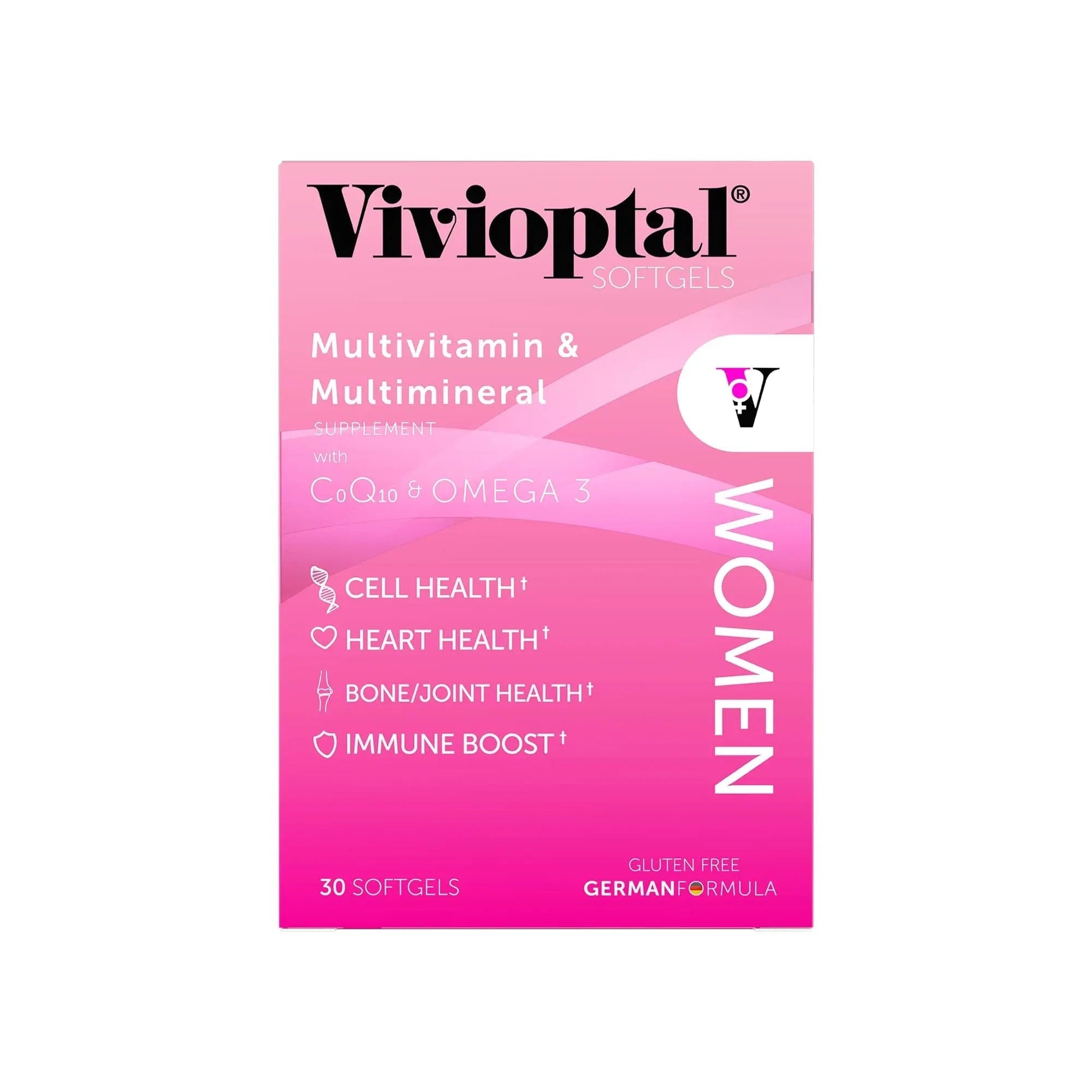 Vivioptal Women, 30 Capsules, CoQ10 & Omega-3, Multivitamin & Multimineral, Gluten Free, German Formula Vivioptal VitaminsBuy Supplements Australia