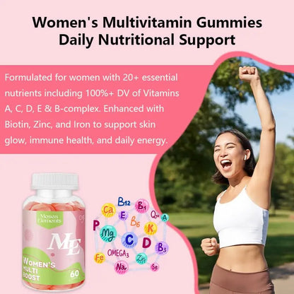 Methylated Multivitamin for Women Gummies，Inositol, Folate, Vitamins A C D3 E B12 K2, Herbal & Mineral Blend, Daily Vegan Gummy MOSEA ELEMENTSBuy Supplements Australia
