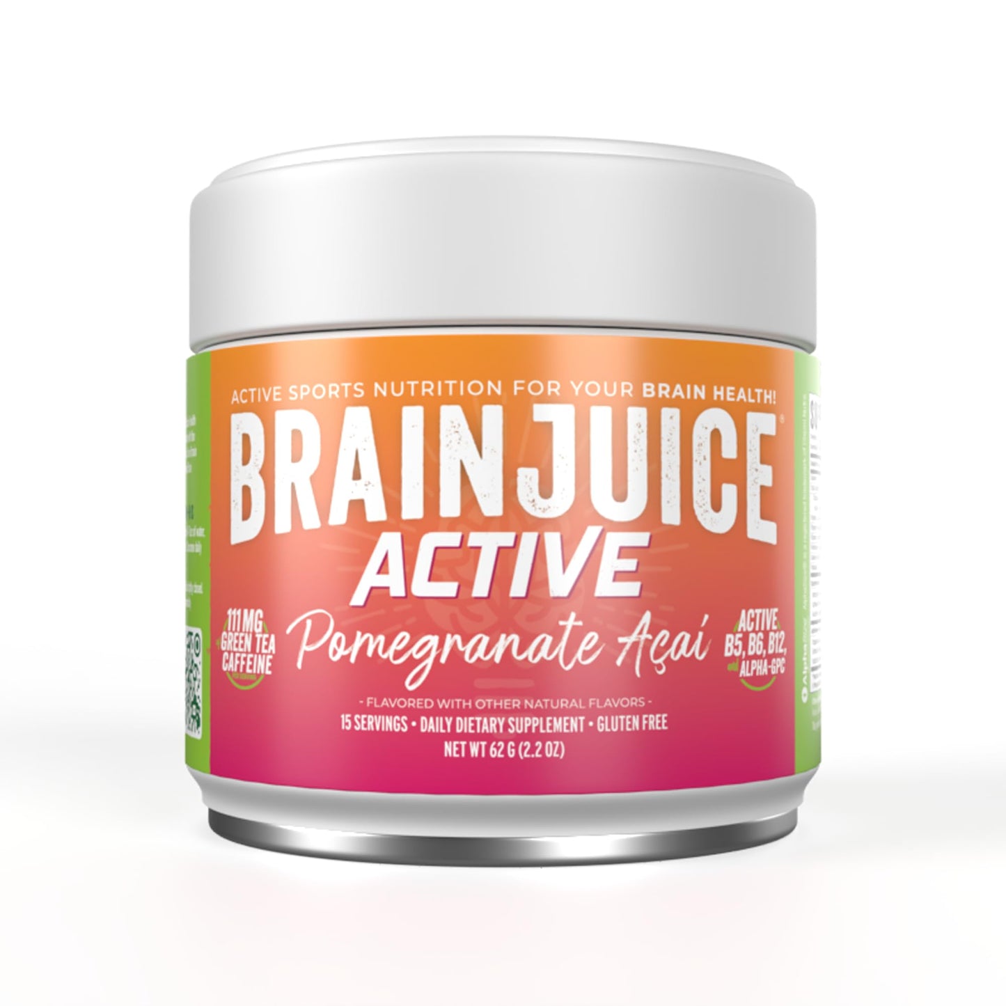 BrainJuice Nootropics Brain Support Supplement, Gluten Free Powder for Energy and Focus, Pre Workout w/Alpha GPC, Vitamin B & Organic Green Tea Extract Caffeine, Active Pomegranate Acai, 15 Servings BrainJuiceBuy Supplements Australia