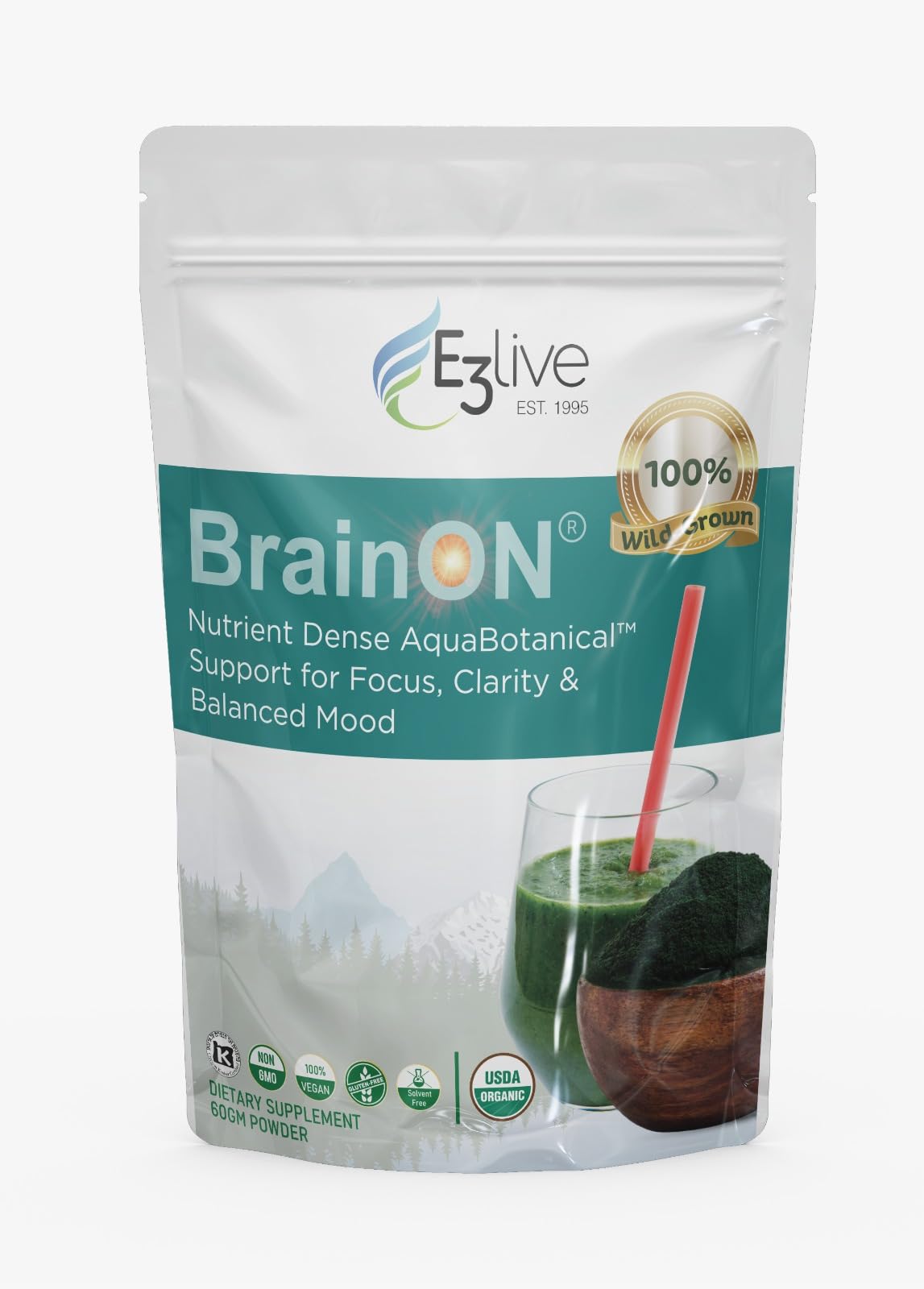 BrainON - Premium Brain Nutrition Blend for Cognitive Support - 60 Gram E3LIVEBuy Supplements Australia