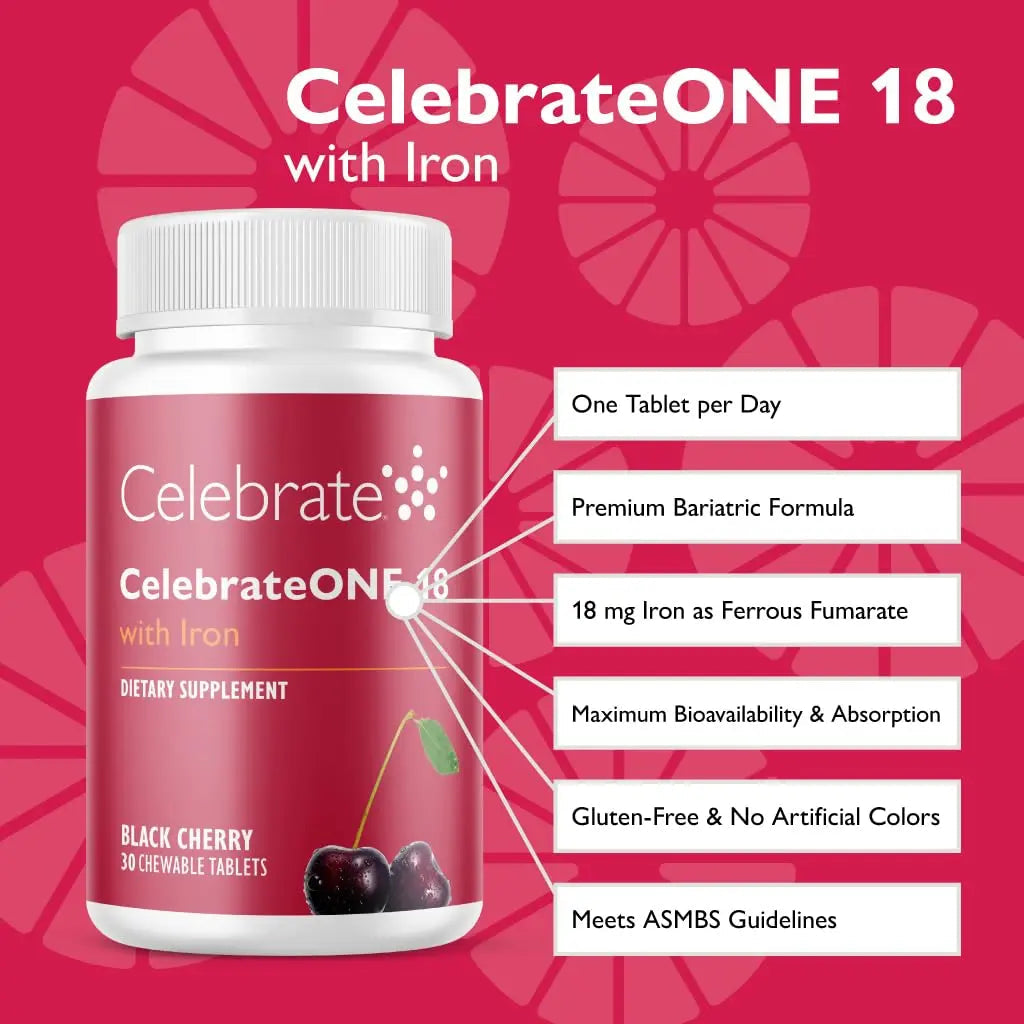Celebrate Vitamins CelebrateONE Bariatric Multivitamin 18mg Iron & Balance Probiotic + Prebiotic Capsules Bundle – Supports Digestive Health, Iron Levels Celebrate Bariatric SupplementsBuy Supplements Australia