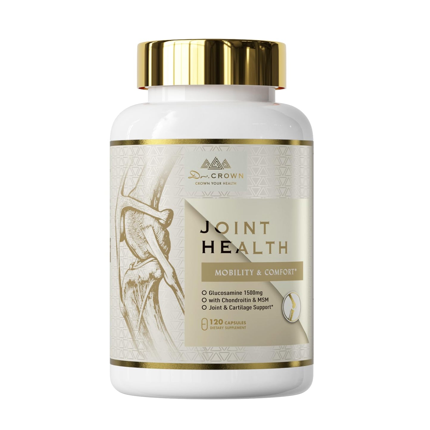 DR. CROWN Joints Health Suppplement, Glucosamine Chondroitin MSM - Joint Support Supplement for Women and Men with Turmeric, MSM &Boswellia, for Cartilage, Joint Health and Flexibility - 120 Capsules DR. CROWNBuy Supplements Australia