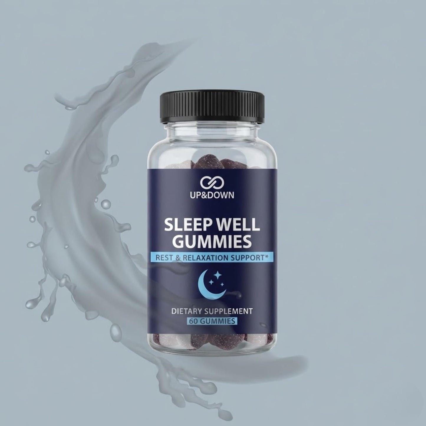 Up&Down Supplements Sleep Well Gummies | Deeper Sleep, Relaxation, Rest & Recovery Support | Melatonin, Vitamin B6 & Passionflower | Made in USA | Vegan, Non-GMO, Gluten Free | 60 Sleep Gummies Up&Down SupplementsBuy Supplements Australia