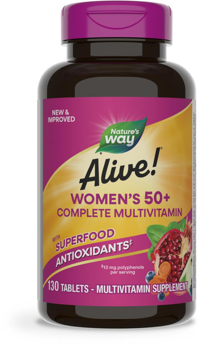 Nature's Way Alive! Women's 50+ Complete Multivitamins, Supports Healthy Heart, Brain, Bones Nature's WayBuy Supplements Australia