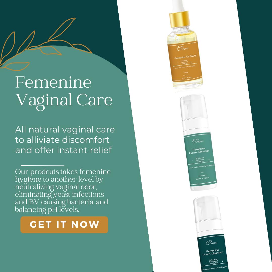 Pia Organic Mint Feminine Foam Cleanser Organic wormwood/olive leaf, Foaming PH Balance Feminine Wash Pia OrganicBuy Supplements Australia