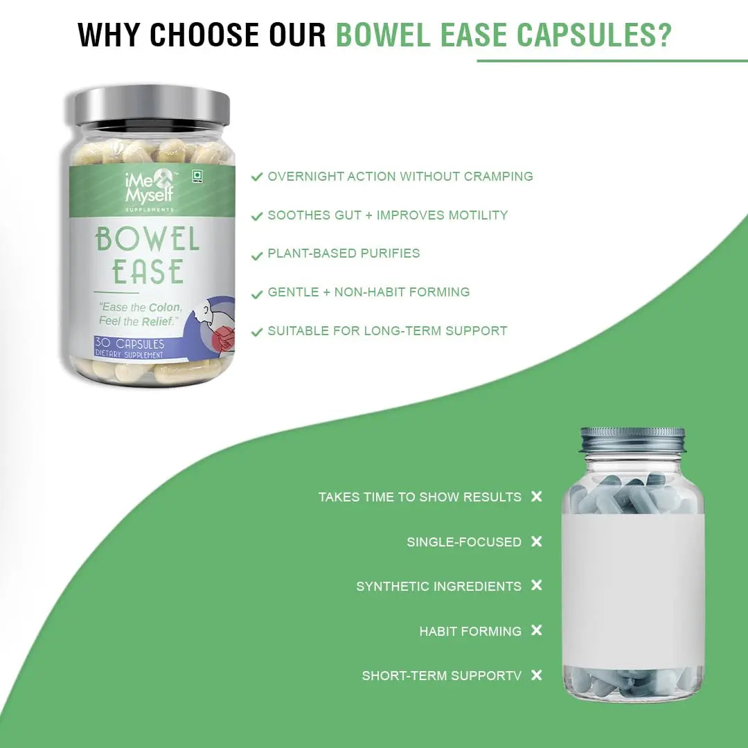 iMeMyself Bowel Ease – 30 Plant-Based Capsules | Gentle Bowel Support with Herbal Extracts & Vitamins iMeMyselfBuy Supplements Australia