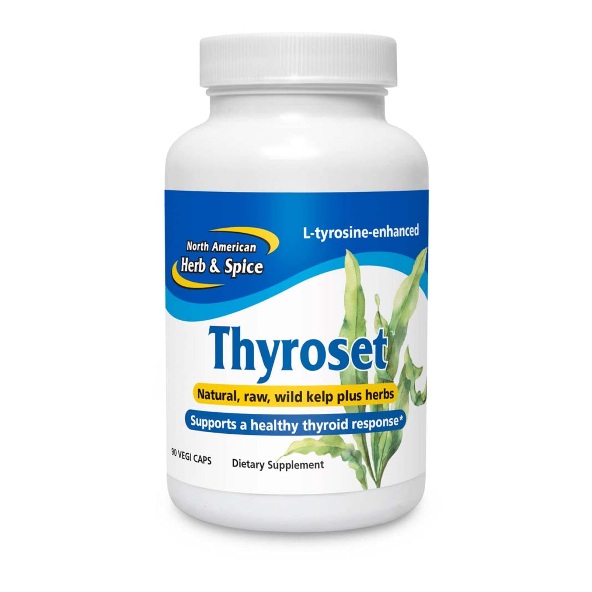 NORTH AMERICAN HERB & SPICE Thyroset - 90 Capsules - Wild Kelp & Herbs Blend - Healthy Thyroid Support - Contains Trace Minerals, Natural Iodine, Antioxidants & Amino Acids - 45 Servings NORTH AMERICAN HERB & SPICEBuy Supplements Australia