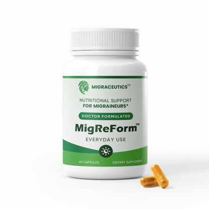 MigReForm – Doctor Formulated Nutritional Supplement and Migraine Wellness Support - Natural Migraine Health Formula with Magnesium, Vitamin B2 & CoQ10-60 Capsules for Women & Men MigraceuticsBuy Supplements Australia