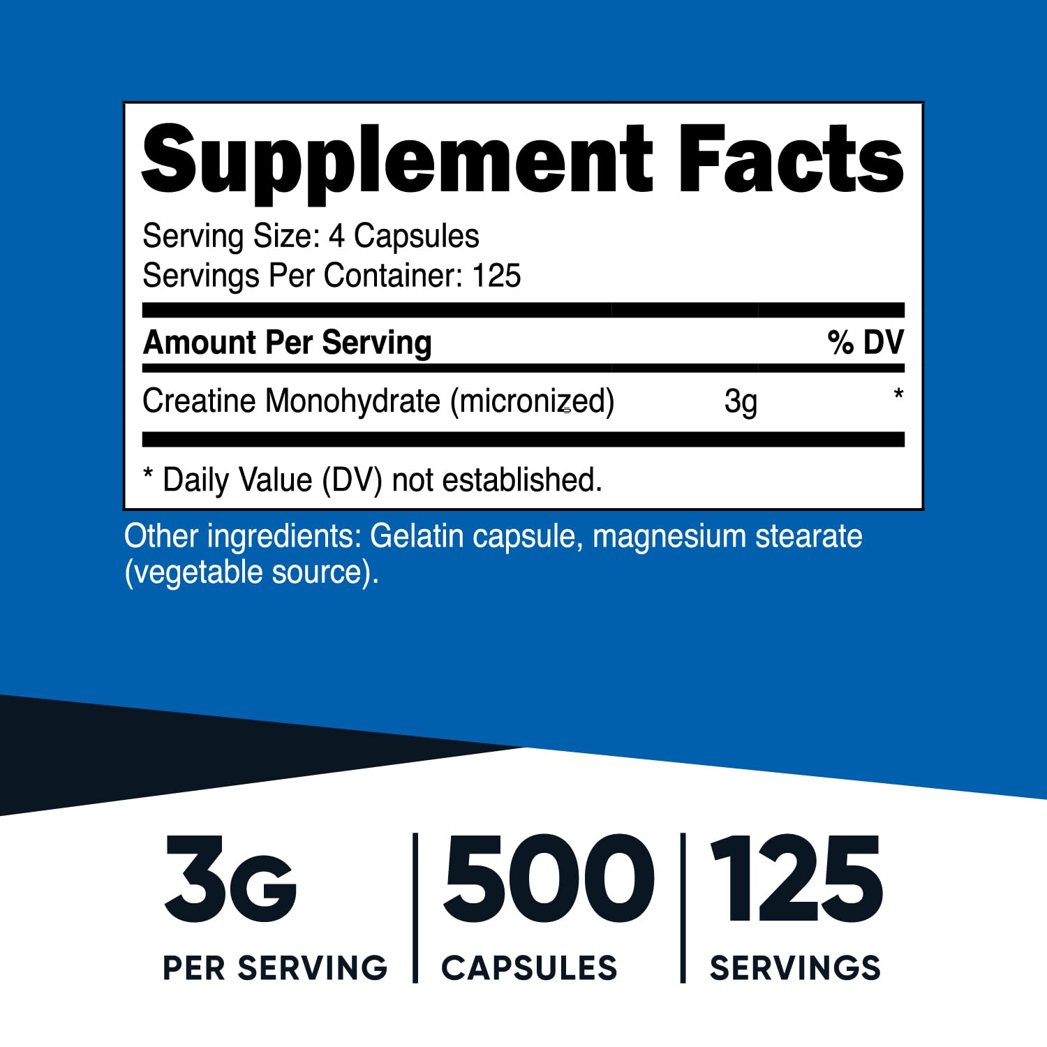 Nutricost Micronized Creatine Monohydrate 3,000mg 500 Capsules, 125 Servings NutricostBuy Supplements Australia