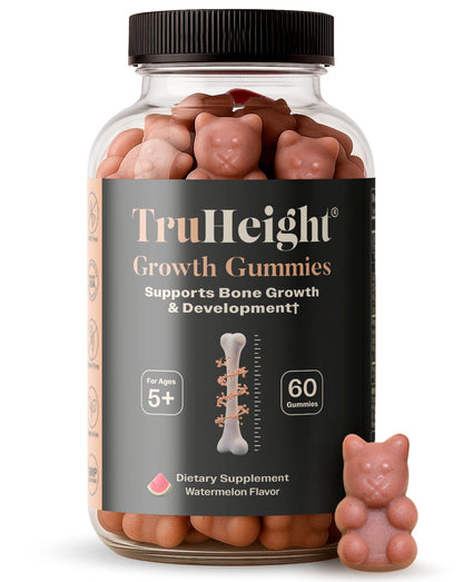 TruHeight Growth Gummies (Watermelon) Tall Nutrition for Natural Growth Supplement for Kids & Teens - Vitamin D, K, Calcium & Ashwagandha