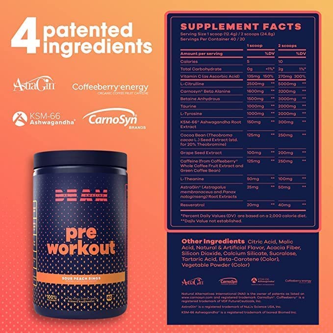 BEAM Pre-Workout Powder | Vegan Energy Booster Powdered Drink with All-Natural BEAMBuy Supplements Australia