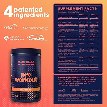 BEAM Pre-Workout Powder | Vegan Energy Booster Powdered Drink with All-Natural BEAMBuy Supplements Australia