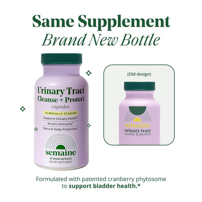 Semaine Urinary Tract Cleanse & Protect – 30 ct, Bladder Support Supplement for Women, Flushes Urinary Tract. Combines Cranberry Proanthocyanidins with Hibiscus. SemaineBuy Supplements Australia