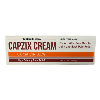 Capzix Cream for Pain Relief 2 OZ Capsaicin .1% High Potency/ Maximum Strength CAPZIX CREAMBuy Supplements Australia