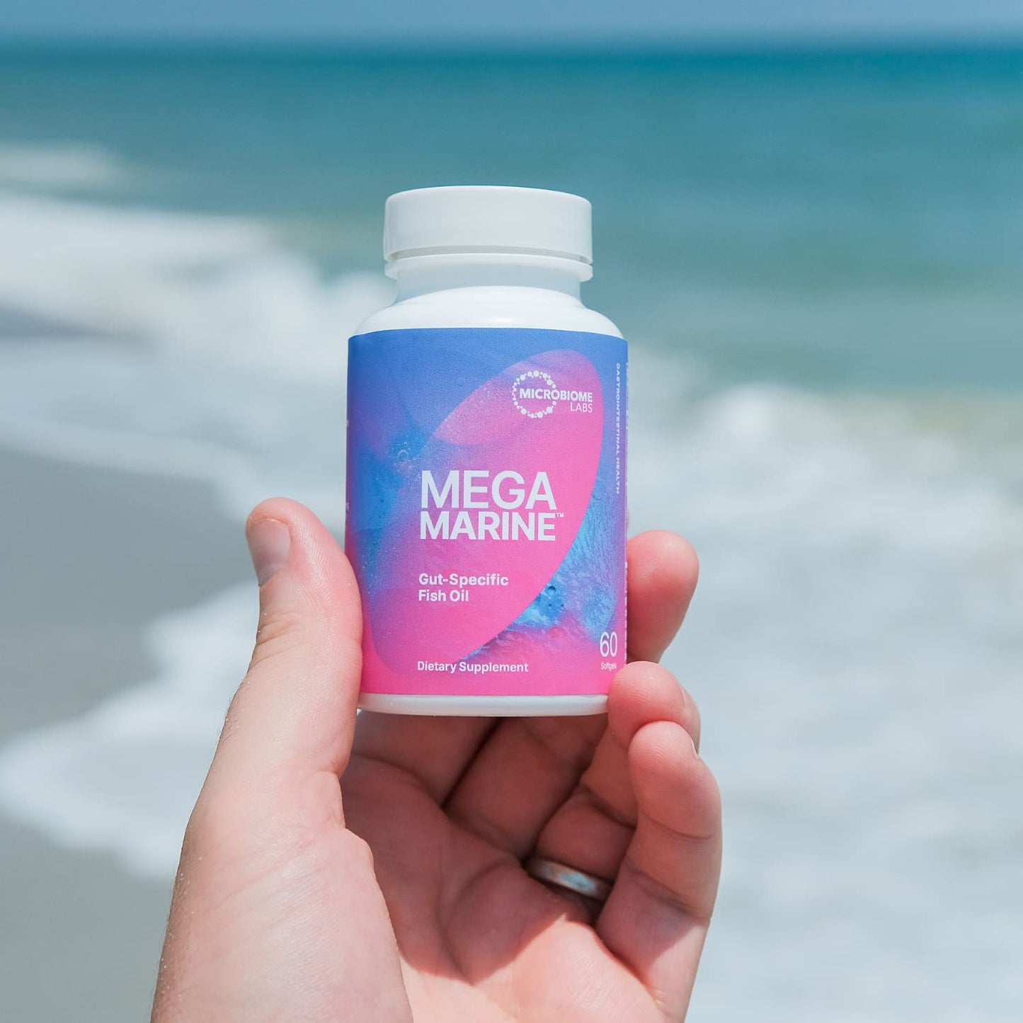 Microbiome Labs MegaMarine Omega 3 Fish Oil Supplements - Gut-Specific EPA DHA Omega 3 Supplement with DPA for Gut Health - Support Immune & Gut Barrier Function (60 Softgels) Microbiome LabsBuy Supplements Australia