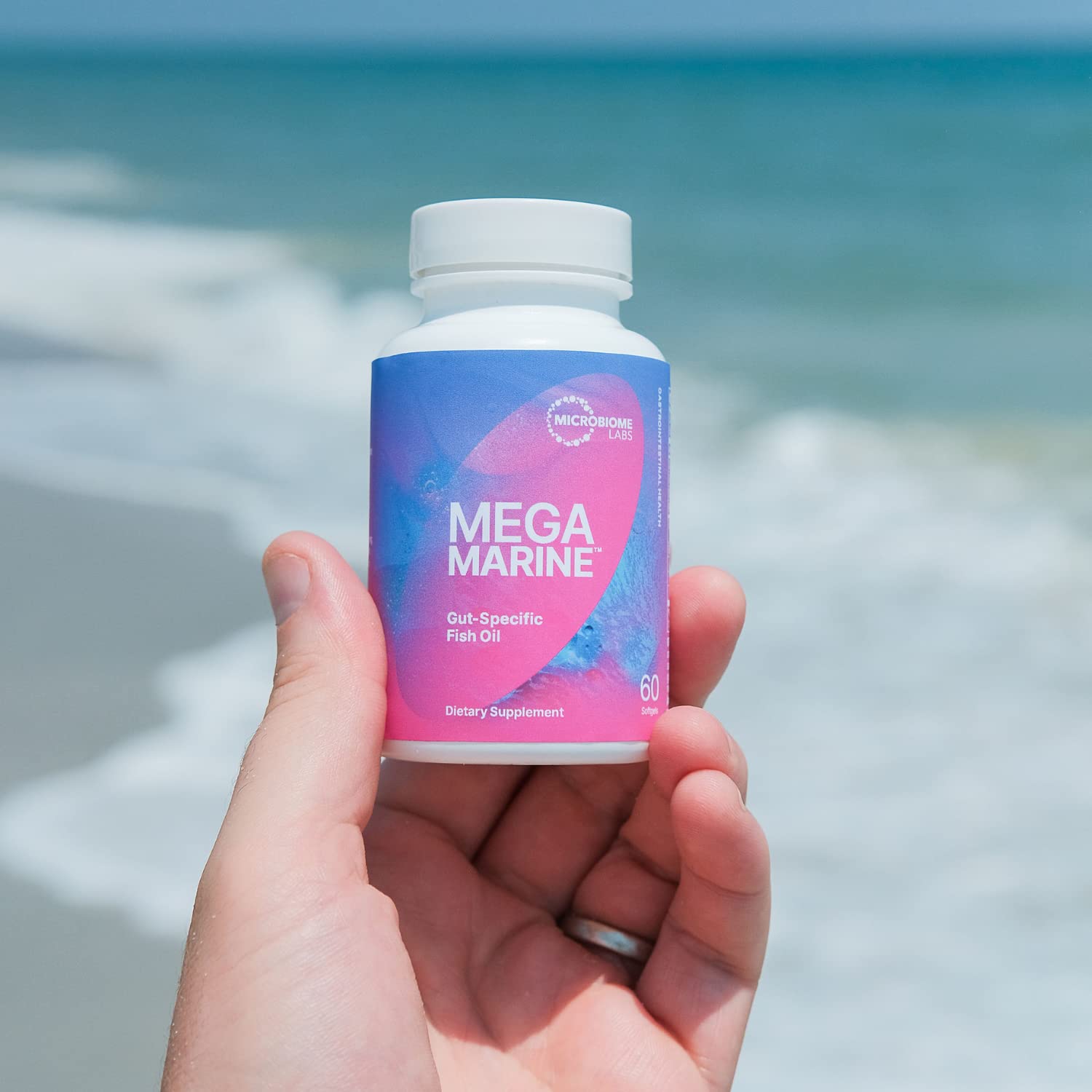 Microbiome Labs MegaMarine Omega 3 Fish Oil Supplements - Gut-Specific EPA DHA Omega 3 Supplement with DPA for Gut Health - Support Immune & Gut Barrier Function (60 Softgels) Microbiome LabsBuy Supplements Australia