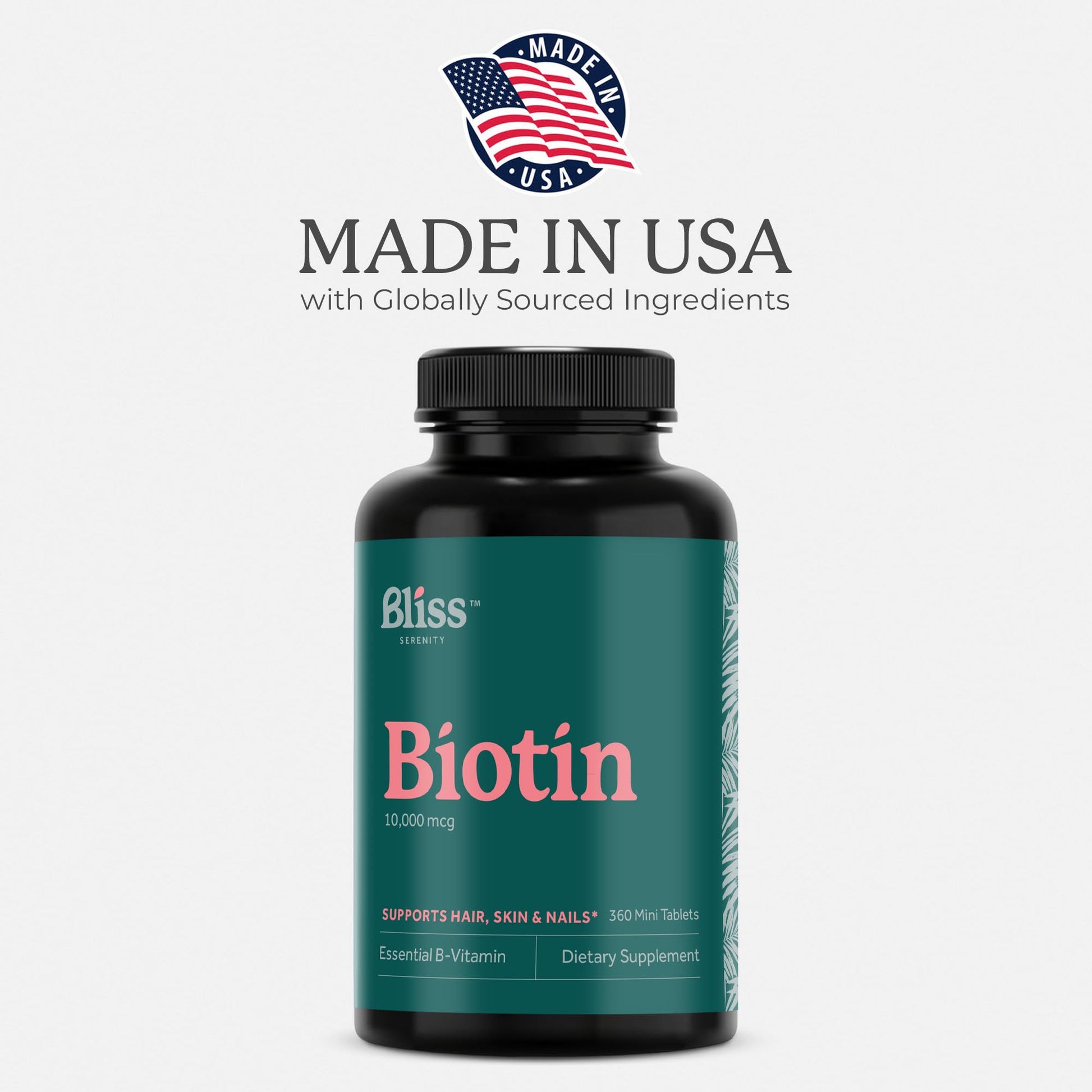 Bliss Serenity Biotin 10000mcg - Max Strength Biotin Supplement - Hair Skin and Nails Vitamins Bliss SerenityBuy Supplements Australia