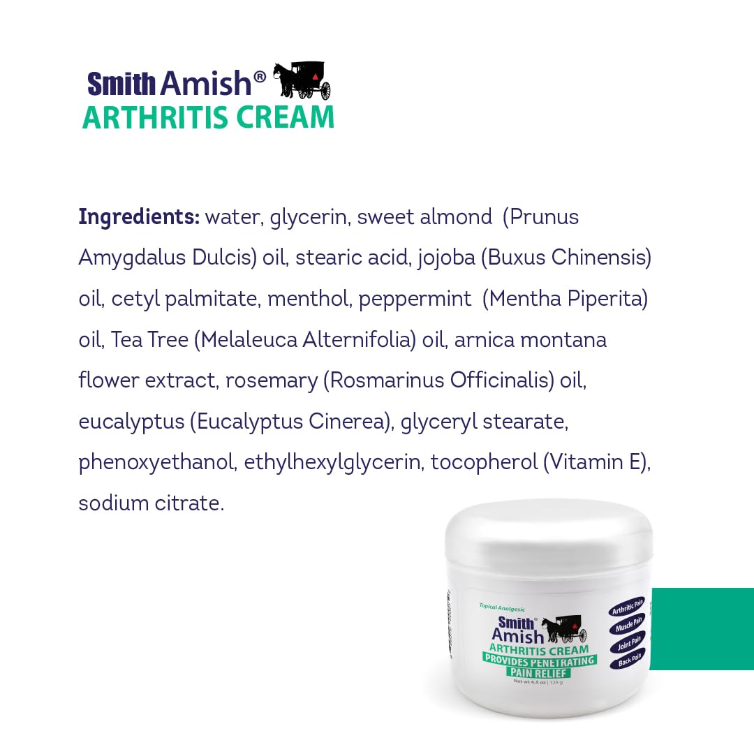 Smith Amish Arthritis Cream. Soothing and Cooling. 4.5 oz jar Smith AmishBuy Supplements Australia