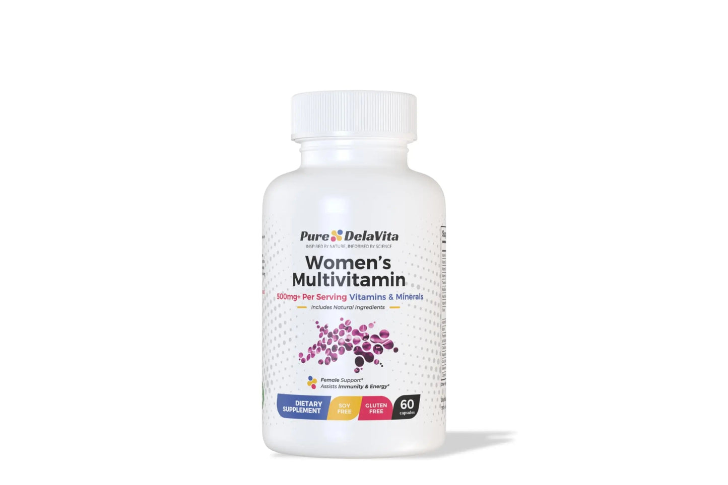 Pure DelaVita Women's Multivitamin | Daily Immune, Energy & Hormonal Support | 500mg+ Vitamins & Minerals | Natural Herbal Blend | Pure DelaVitaBuy Supplements Australia
