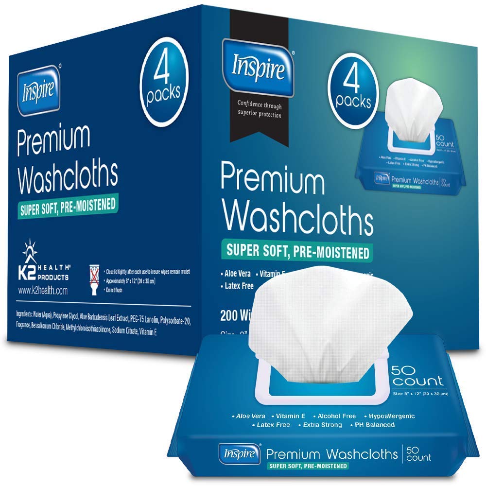 Inspire Adult Wet Wipes, Adult Wash Cloths, Adult Wipes for Incontinence InspireBuy Supplements Australia