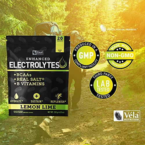 Enhanced Electrolyte Powder Stick Packs (Lemon Lime - 20 Packets) Sugar Free Zeal NaturalsBuy Supplements Australia