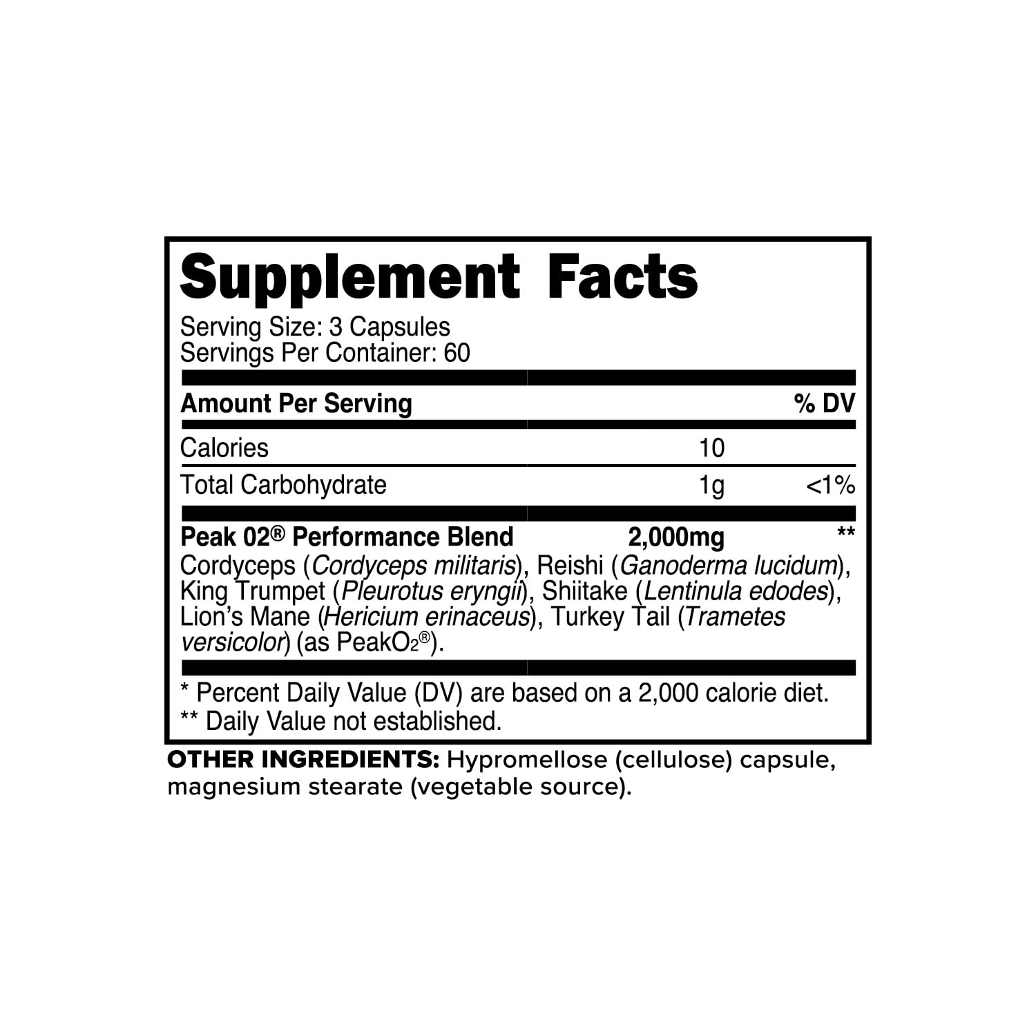 Primaforce Peak O2 Performance Mushroom Powered Oxygen Absorption Booster (180 Capsules) (2,000 mg Per Serving, 60 Servings) - Athletic Performance Supplement, Ultimate Mushroom Blend PrimaforceBuy Supplements Australia