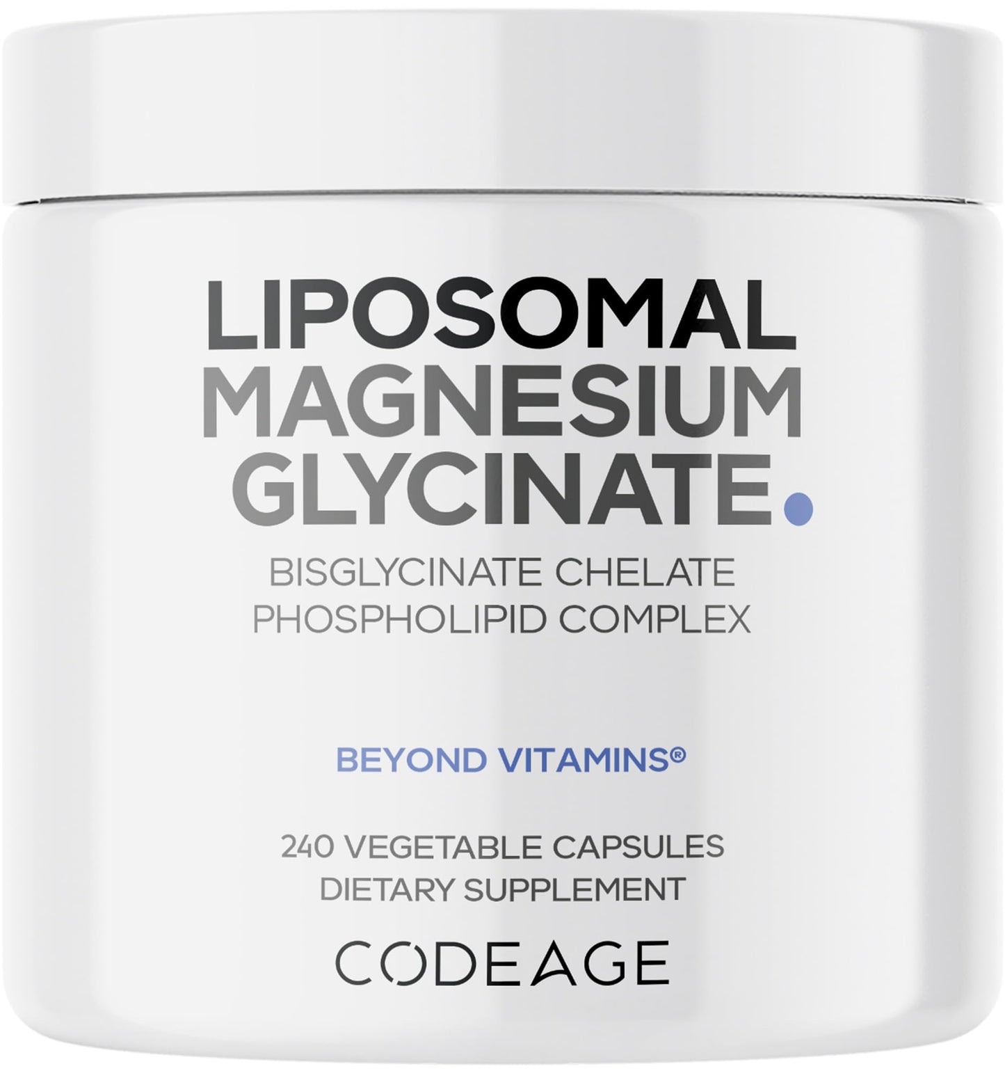 Codeage Liposomal Magnesium Glycinate Supplement, 2-Month Supply, Bisglycinate Magnesium Chelate, Chelated Magnesium Mineral Pills, BioPerine Black Pepper Vitamins Capsules, Non-GMO Vegan, 240 ct CodeageBuy Supplements Australia