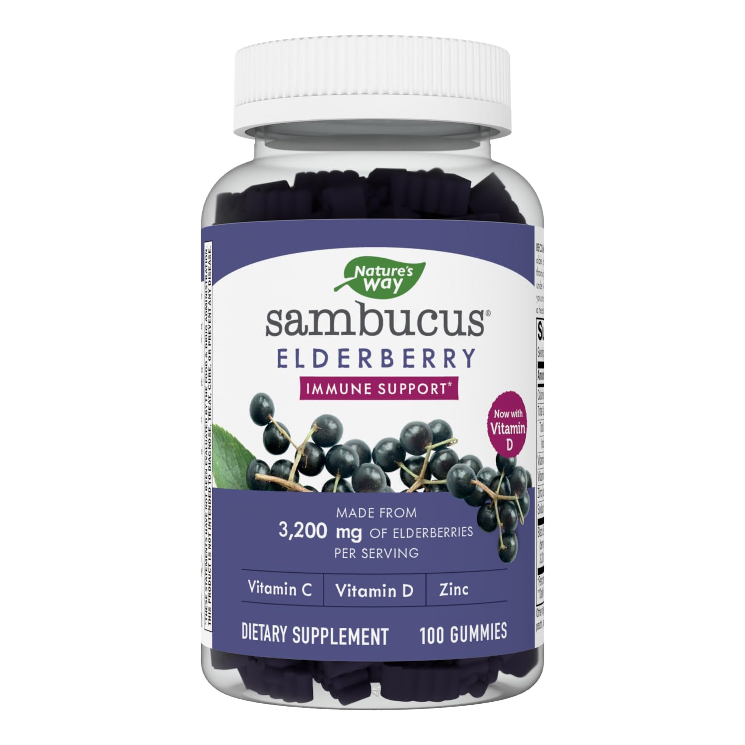 Nature's Way Sambucus Elderberry Gummies - Immune Support Supplement for Kids 