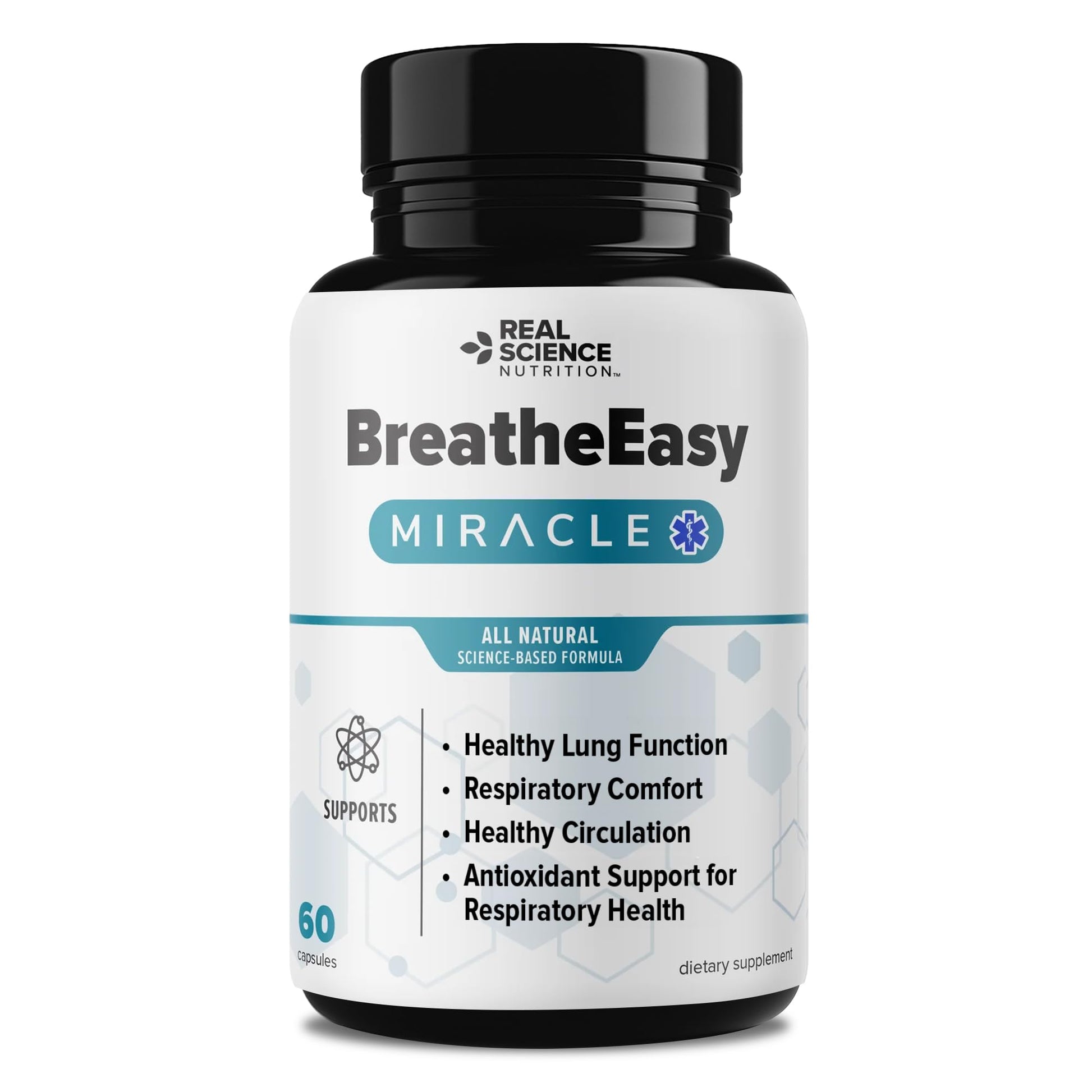 Real Science Nutrition BreatheEasy Lung Support Supplement for Lung Health & Respiratory Wellness – Lung Cleanse Formula with Vinitrox, GABA for Circulation Support - Made in USA - 60 Capsules Real Science NutritionBuy Supplements Australia
