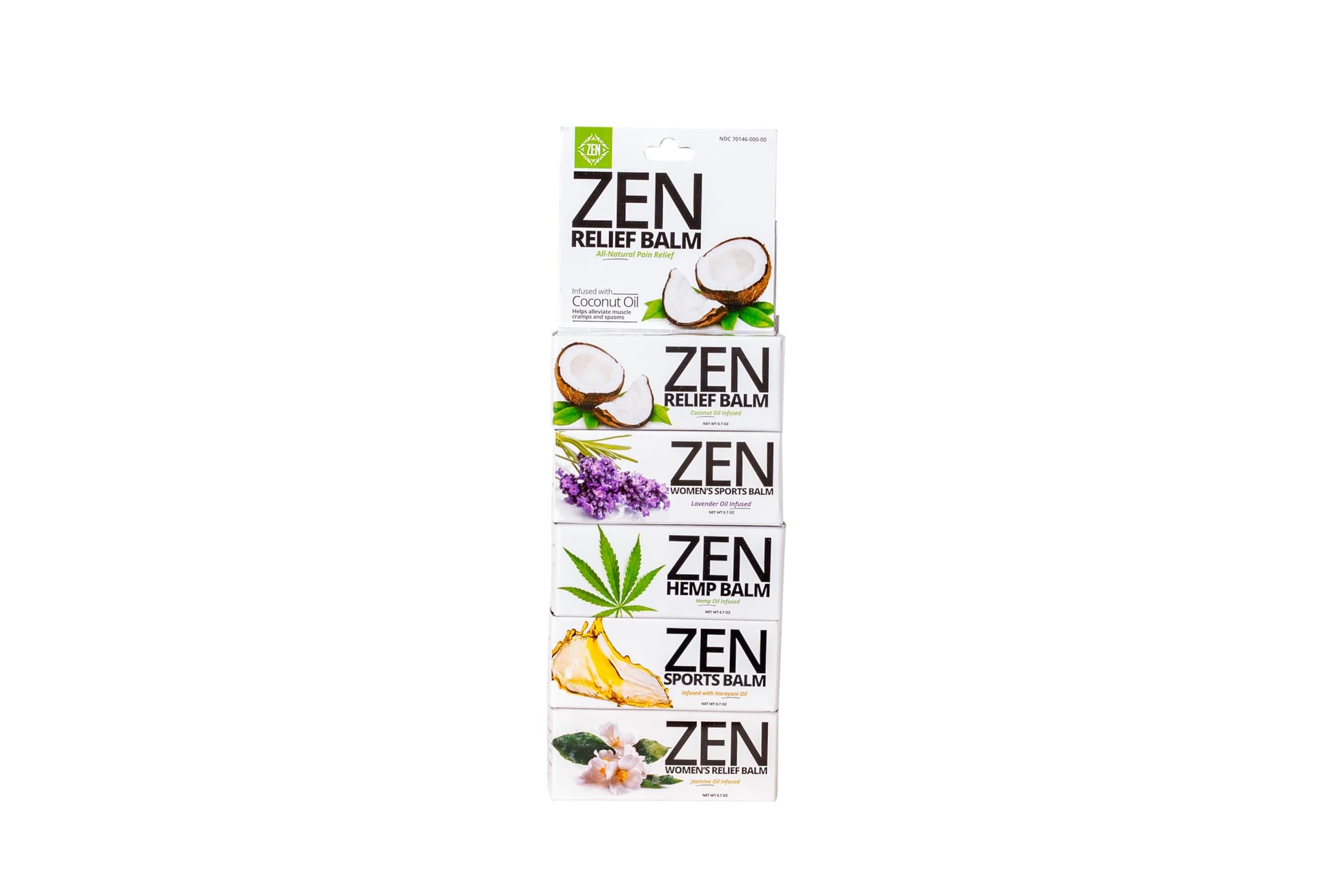 ZEN Variety Pack – Plant-Based Topical Balm Collection – Includes Relief, Sports, Women’s Sports, Women’s Relief & Hemp – 0.7 oz Each – #TrustedByLegends ZENBuy Supplements Australia