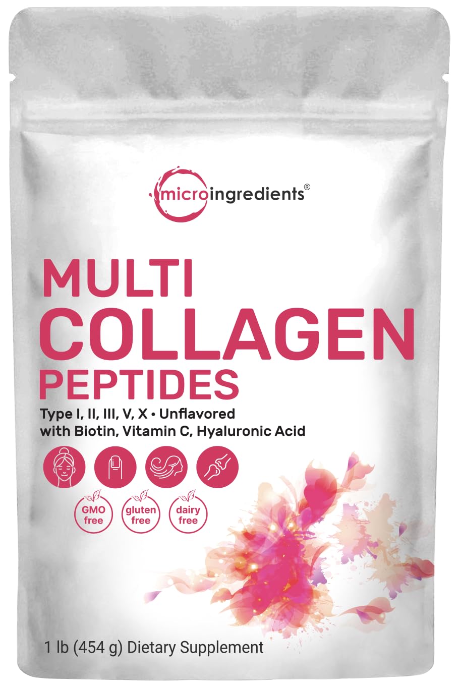 Multi Collagen Peptides Powder, 16 Oz - Hydrolyzed Protein Peptides Micro IngredientsBuy Supplements Australia