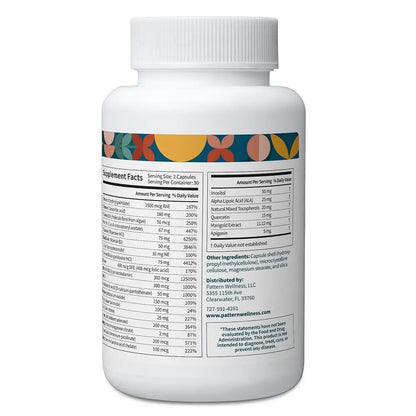 Pattern Wellness Multivitamin for Men & Women – Vitamin A, B, C, D, E – Supports Energy & Wellness – Whole Body Health Pattern Wellness