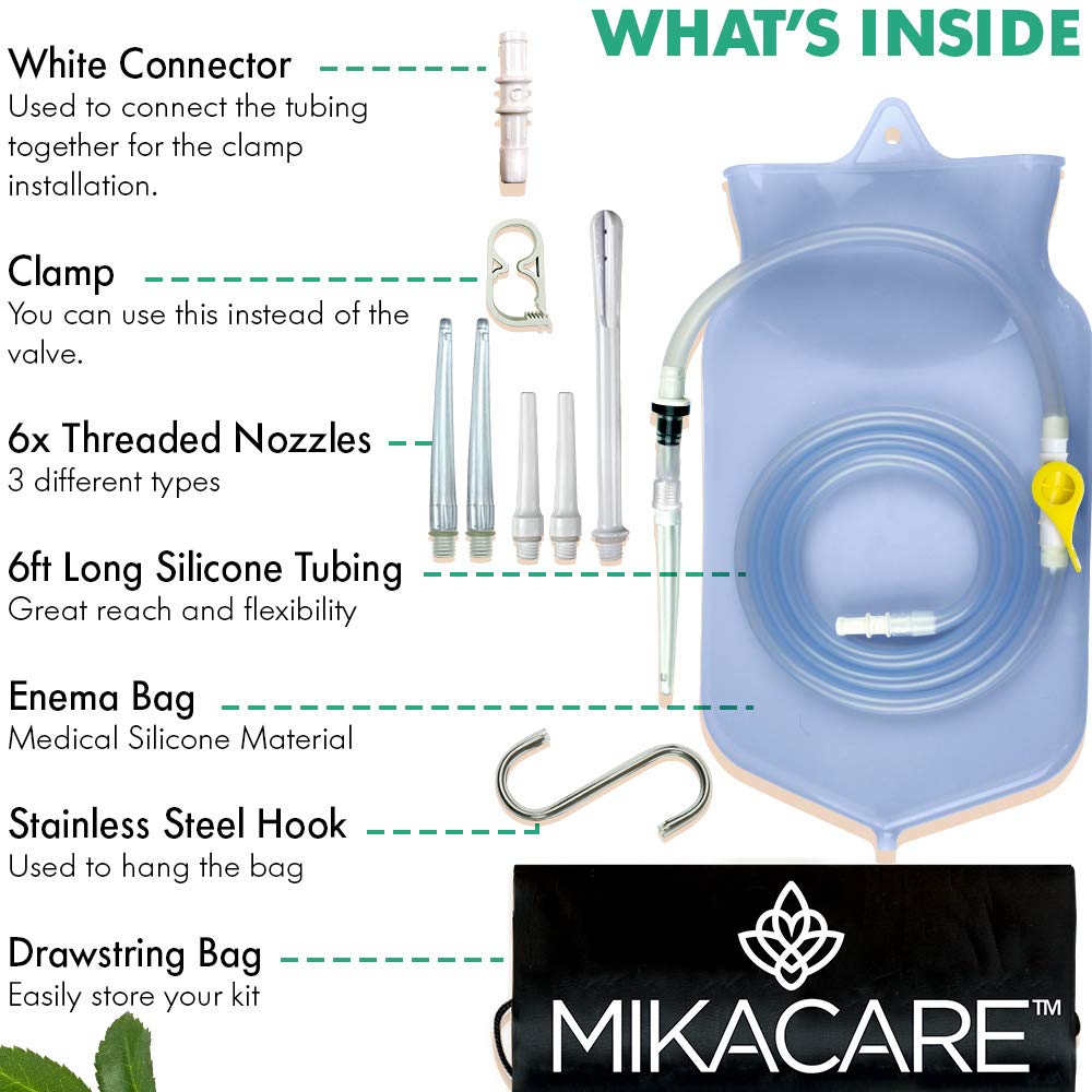 Mikacare Enema Bag Kit Clear Non-Toxic Silicone. for Coffee and Enema Kit for Colon Cleansing - Enema Detox MikacareBuy Supplements Australia