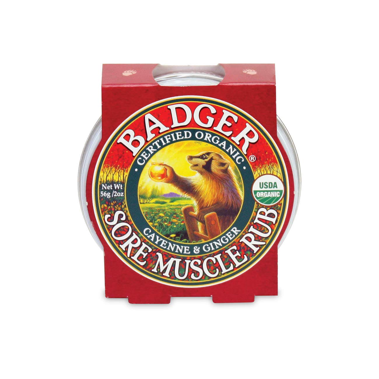 Badger Sore Muscle Rub Tin, Cayenne & Ginger, 2 oz (1 Pack) BadgerBuy Supplements Australia