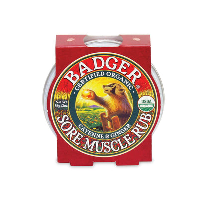 Badger Sore Muscle Rub Tin, Cayenne & Ginger, 2 oz (1 Pack) BadgerBuy Supplements Australia