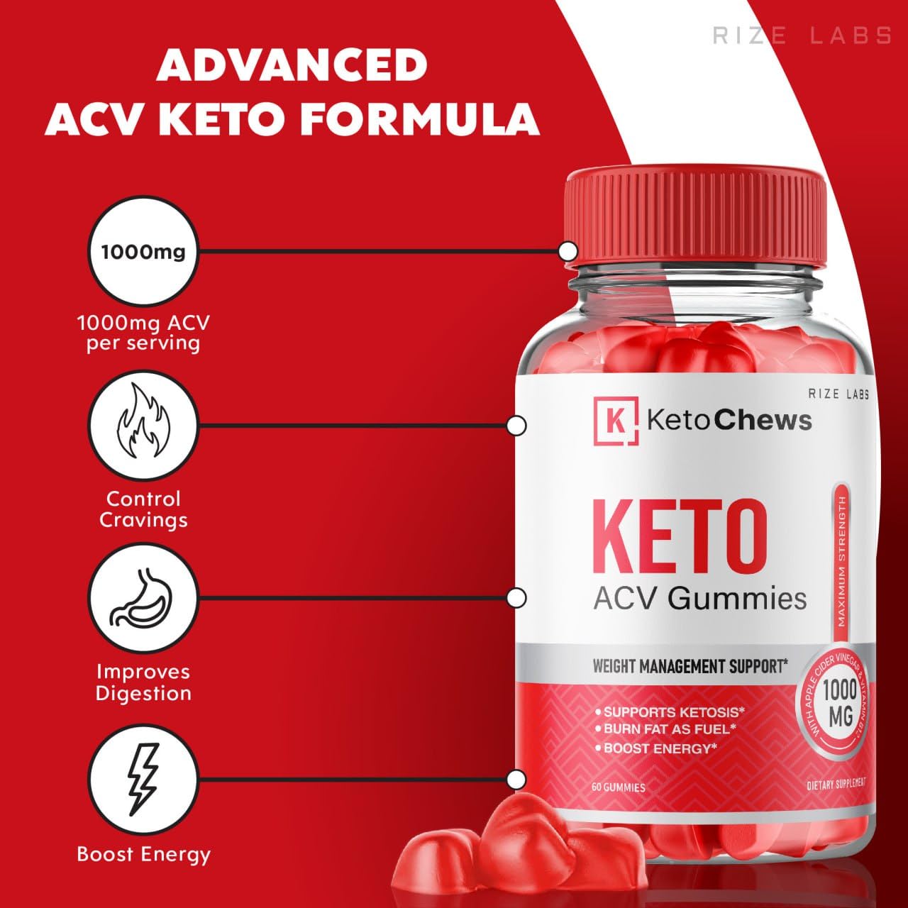 (2 Pack) Keto Chews Gummies - Keto Chews ACV Gummies for Weight Loss 525 MG rize labsBuy Supplements Australia