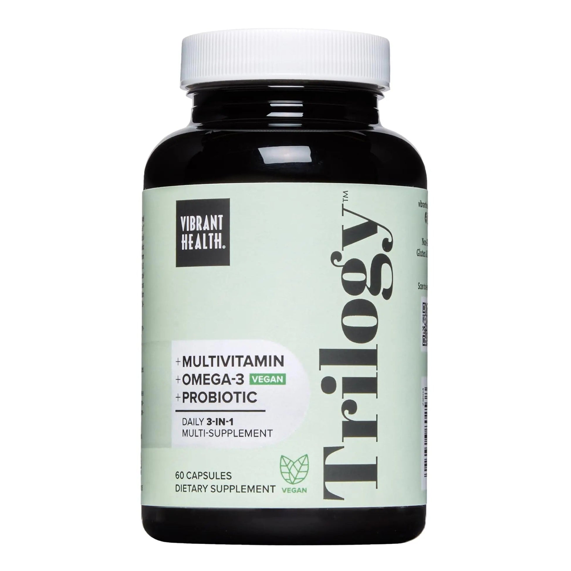 Vibrant Health, Trilogy Vegan, Probiotic Multivitamin with an Essential Blend of Omega-3 from Vegan Algal Oil, Vitamin A, B12, C, D3, E Vibrant Health
