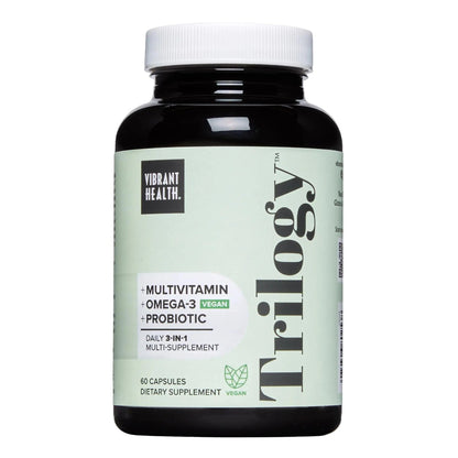 Vibrant Health, Trilogy Vegan, Probiotic Multivitamin with an Essential Blend of Omega-3 from Vegan Algal Oil, Vitamin A, B12, C, D3, E Vibrant Health