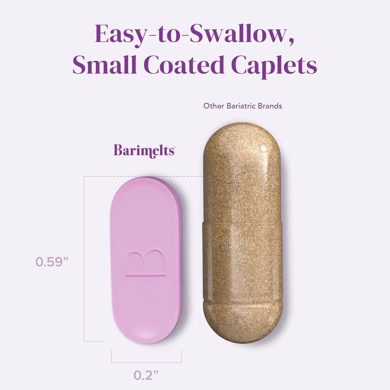 BariMelts Once Daily Bariatric Multivitamin with Iron, 60 Easy-Swallow Caplets (2-Month Supply), Multivitamin for Women, Multimineral Complex BariMelts
