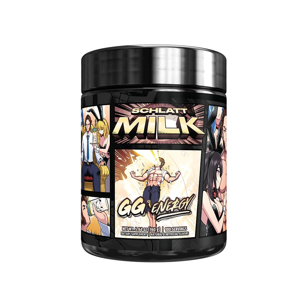 Gamer Supps GG Energy - Schlatt Milk by jschlatt (100 Servings) - Keto Friendly Gaming Energy and Nootropic Blend, Sugar Free + Organic Caffeine + Vitamins + Immune Support, Powder Drink Gamer SuppsBuy Supplements Australia