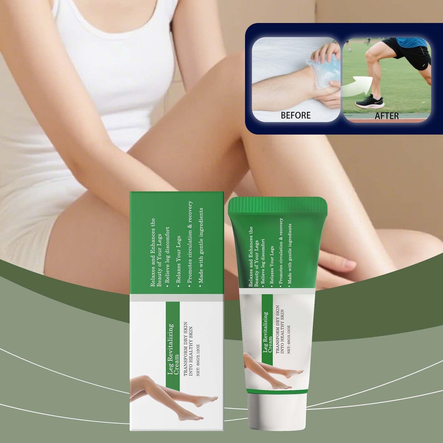 Leg Relief Cream Improves The Feeling Of Soreness And Swelling. Daily Muscle And Joint Care Massage Cream Is Suitable For Sedentary People In The Office To Reli GenericBuy Supplements Australia
